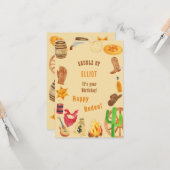 Western Rodeo Cowboy Geburtstagsfröhliches Rodeo Karte (Vorderseite/Rückseite Beispiel)