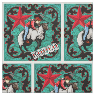 Western-Rodeo-Cowboy-Hammelfleisch Bustin" Stoff
