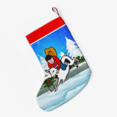 Western Rodeo Cowboy Kid Mutton Buster Snow Scene Kleiner Weihnachtsstrumpf (Rückseite (Hängend))