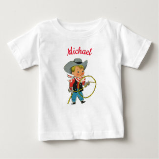 Western Rodeo Cowboy mit personalisiertem Namen Baby T-shirt