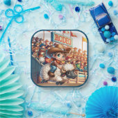 Western Rodeo Cowboy Mutton Busting Pappteller (Party)