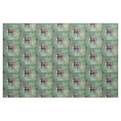 Western-Rodeo-Cowboy-Ochse-Wrestling-Druck-Gewebe Stoff (Fat Quarter (45,7 x 55,9 cm))