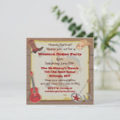 Western Rodeo Cowboy Party Einladung (Stehend Vorderseite)