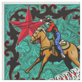 Western-Rodeo-Cowboy-Roping Imitat-Leder Stoff (Nahaufnahme)