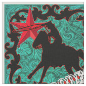 Western Rodeo Cowboy Roping Imitats Leather Stoff (Nahaufnahme)