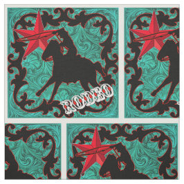 Western Rodeo Cowboy Roping Imitats Leather Stoff