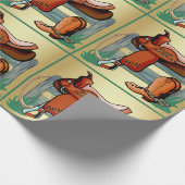 Western Rodeo Cowboy Saddle Boots Rope Son Geschenkpapier (Ecke)