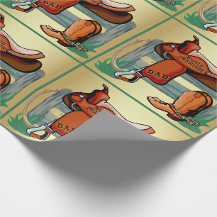 Western Rodeo Cowboy Saddle Boots Rope Vater Geschenkpapier
