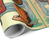 Western Rodeo Cowboy Saddle Boots Rope Vater Geschenkpapier (Rolleneckpunkt)