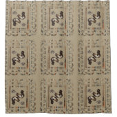 Western Rodeo Cowboy Spuren mit Barnholzgrenze Duschvorhang (Vorderseite)