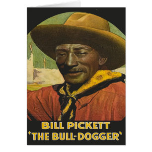Western Rodeo Cowboy Steer Wrestling Card