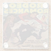 Western Rodeo Cowboy Steer Wrestling Rodeo Romance Glasuntersetzer (Rückseite)