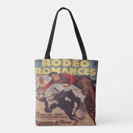 Western Rodeo Cowboy Steer Wrestling Rodeo Romance Tasche (Rückseite)