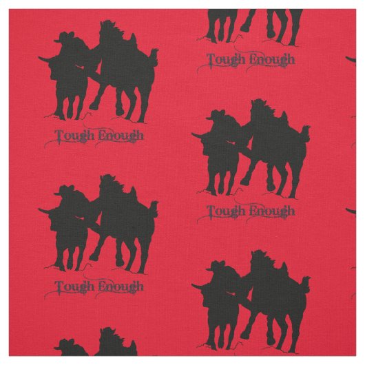 Western Rodeo Cowboy Steer Wrestling Stoff (Muster)