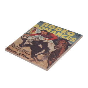 Western Rodeo Cowboy Stier Wrestling Rodeo Romanze Fliese