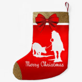 Western Rodeo Cowboy Team Roping Red Kleiner Weihnachtsstrumpf (Rückseite)