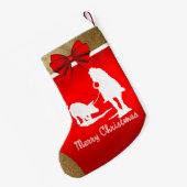 Western Rodeo Cowboy Team Roping Red Kleiner Weihnachtsstrumpf (Rückseite (Hängend))