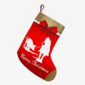 Western Rodeo Cowboy Team Roping Red Kleiner Weihnachtsstrumpf (Vorderansicht (hängend))