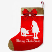 Western Rodeo Cowboy Team Roping Red Kleiner Weihnachtsstrumpf (Rückseite)