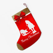 Western Rodeo Cowboy Team Roping Red Kleiner Weihnachtsstrumpf (Rückseite (Hängend))