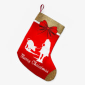 Western Rodeo Cowboy Team Roping Red Kleiner Weihnachtsstrumpf (Vorderansicht (hängend))