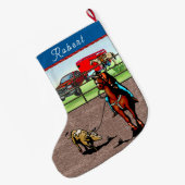 Western Rodeo Cowboy Team Roping Steer Großer Weihnachtsstrumpf (Rückseite (Hängend))