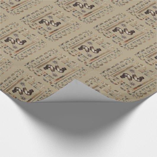 Western-Rodeo-Cowboy treibt Geschenkpapier (Ecke)