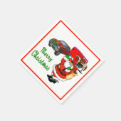 Western Rodeo Cowboy Truck Trailer Weihnachten Serviette (Ecke)