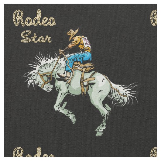 Western-Rodeo-Cowboybronc-Reiter-Gewebe Stoff (Nahaufnahme)