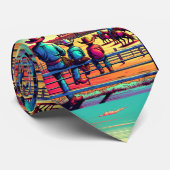 Western Rodeo Cowboys auf dem Zaun Krawatte (Gerollt)