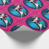 Western Rodeo Cowgirl auf dem Laufsteg Geschenkpapier (Ecke)