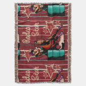 Western Rodeo Cowgirl Barrel Racer Throw Blanket Decke (Vorderseite Vertikal)