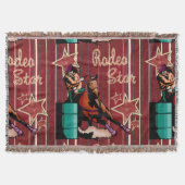 Western Rodeo Cowgirl Barrel Racer Throw Blanket Decke (Vorderseite)