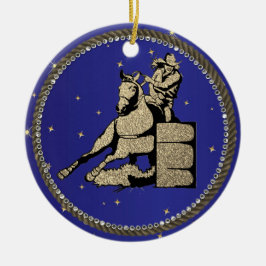 Western Rodeo Cowgirl Barrel Racing Keramik Ornament