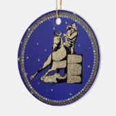 Western Rodeo Cowgirl Barrel Racing Keramik Ornament (Links)
