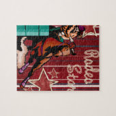 Western Rodeo Cowgirl Barrel Racing Rodeo Star Puzzle (Horizontal)