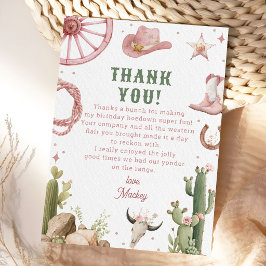 Western Rodeo Cowgirl Birthday Dankeskarte