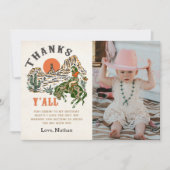 Western Rodeo Cowgirl Birthday Foto Dankeskarte (Vorderseite)