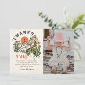 Western Rodeo Cowgirl Birthday Foto Dankeskarte (Stehend Vorderseite)