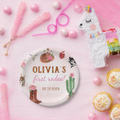 Western Rodeo Cowgirl Birthday Pappteller (Party)