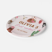 Western Rodeo Cowgirl Birthday Pappteller (Schrägansicht)