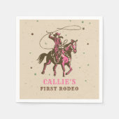 Western Rodeo Cowgirl Birthday Serviette (Vorderseite)