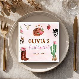 Western Rodeo Cowgirl Birthday Serviette