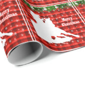 Western-Rodeo-Cowgirl-Fass, das auf rotem Geschenkpapier (Rolleneckpunkt)