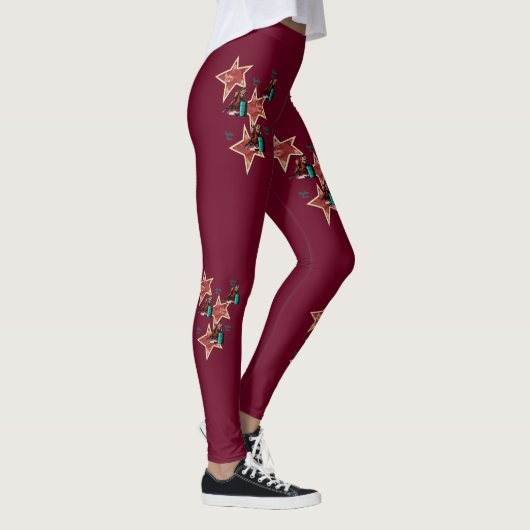 Western-Rodeo-Cowgirl-Fass-Laufen Leggings (Rechts)
