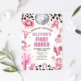 Western Rodeo Cowgirl First Rodeo 1st Birthday Einladung