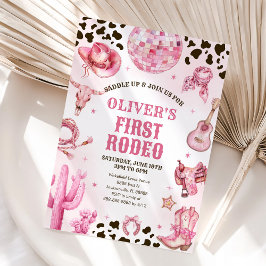 Western Rodeo Cowgirl First Rodeo 1st Birthday Einladung