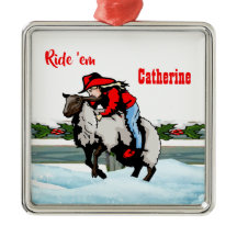 Western Rodeo Cowgirl Kid Mutton Buster Christmas