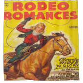 Western Rodeo Cowgirl Roping Rodeo Romance Duschvorhang (Vorderseite)