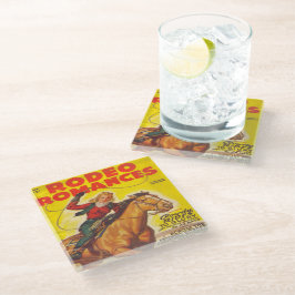 Western Rodeo Cowgirl Roping Rodeo Romance Glasuntersetzer